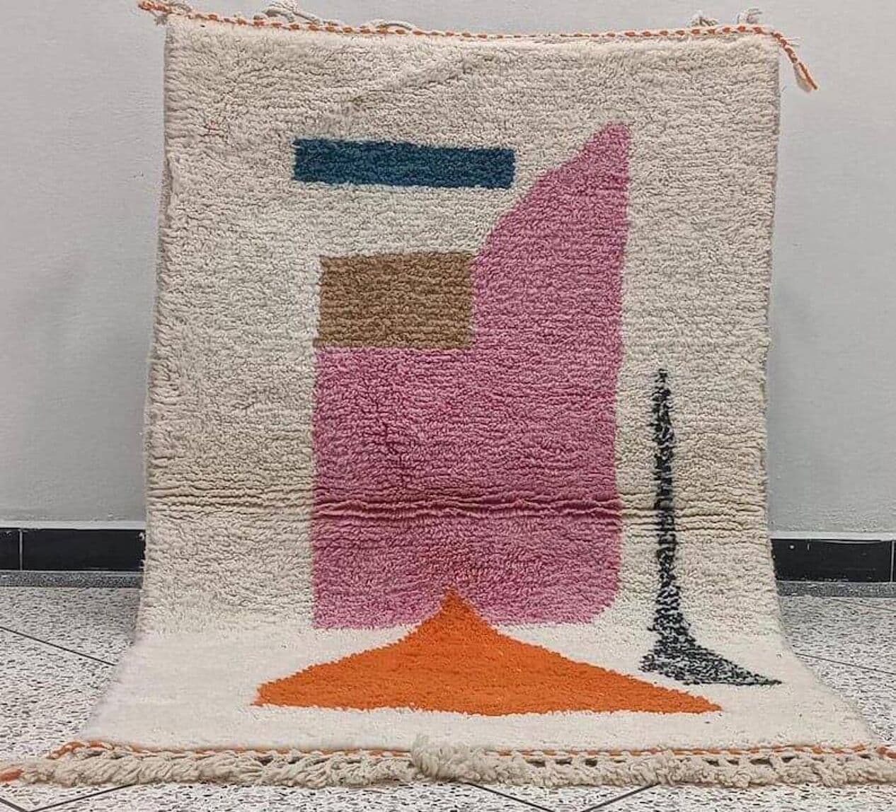 Ręcznie tkany dywan 140x260 cm, wełna, multikolor, Maroko - 206624