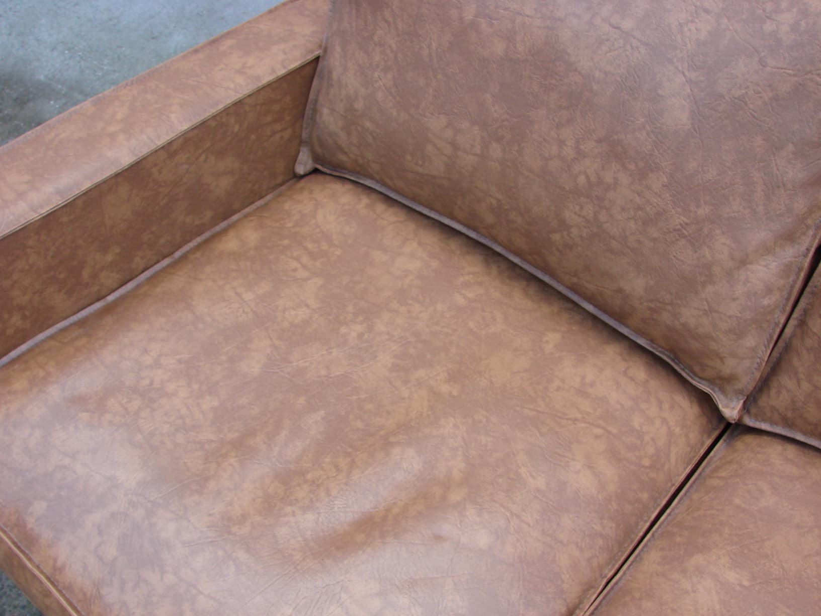 Sofa modernistyczna, brązowy, tkanina, stal czarna, lata 80. - 205994