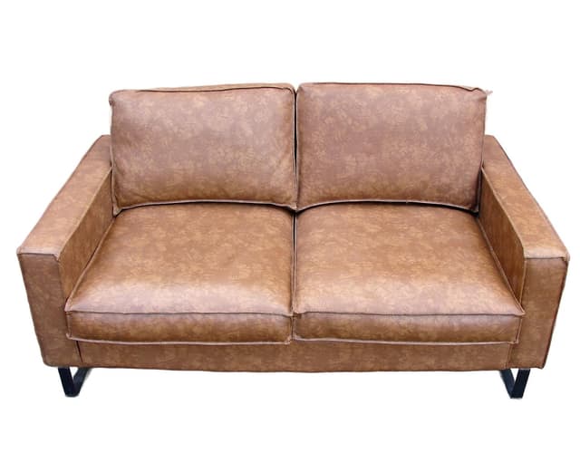 Sofa modernistyczna, brązowy, tkanina, stal czarna, lata 80. - WYMIARY