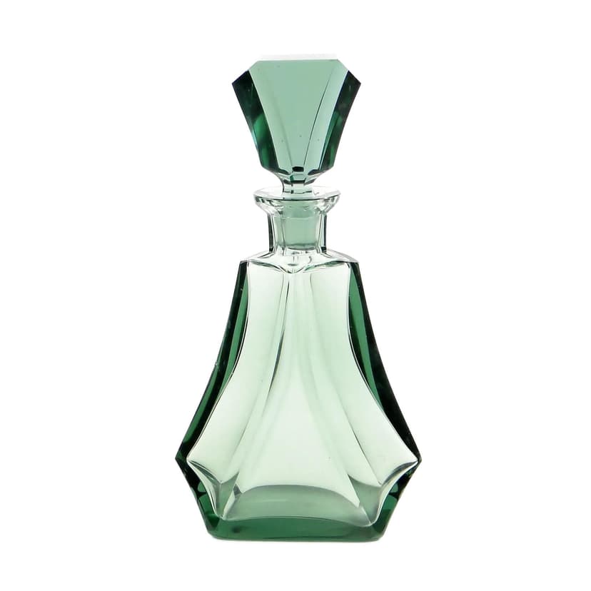 Karafka art déco, turkus, kryształ, Moser, Czechosłowacja, lata 30.