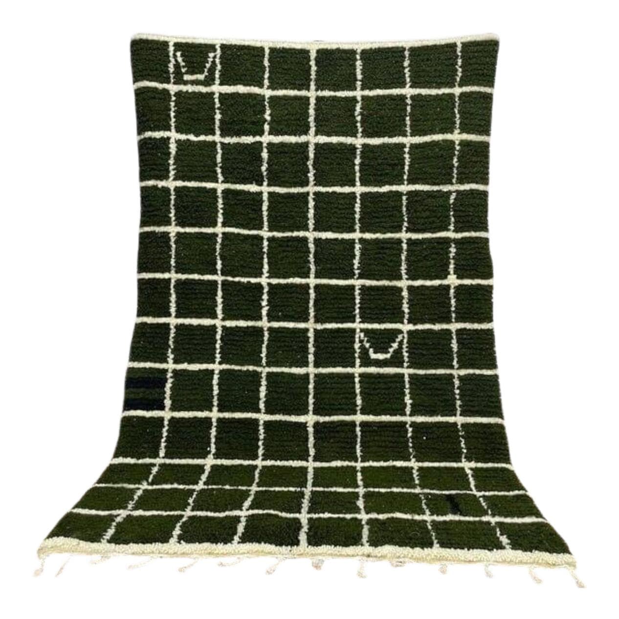 Handwoven rug 140x260 cm, wool, green, Morocco