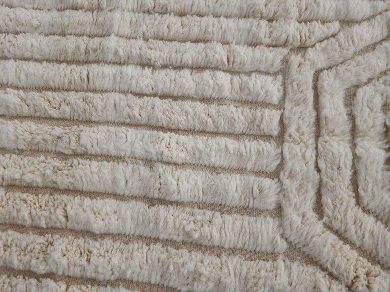 Handwoven rug 150x250 cm, wool, white, beige, Morocco - 206571