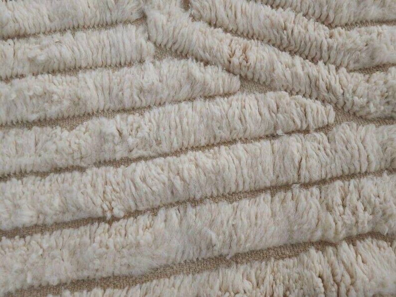 Handwoven rug 150x250 cm, wool, white, beige, Morocco - 206573