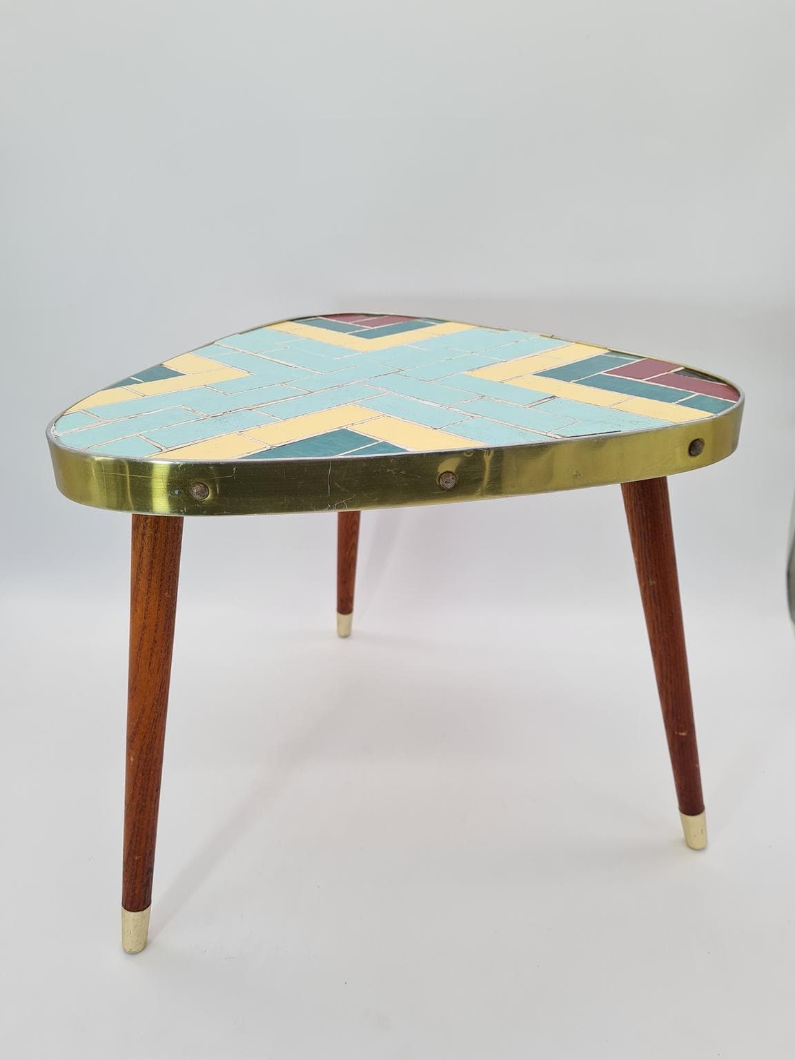 Stolik kawowy z mozaiką w stylu Mid-Century Modern z niemieckiej firmy Howa, lata 50. XX wieku - 206066