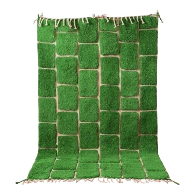 Ręcznie tkany dywan 150x250 cm, wełna, zielony, Maroko - WYMIARY