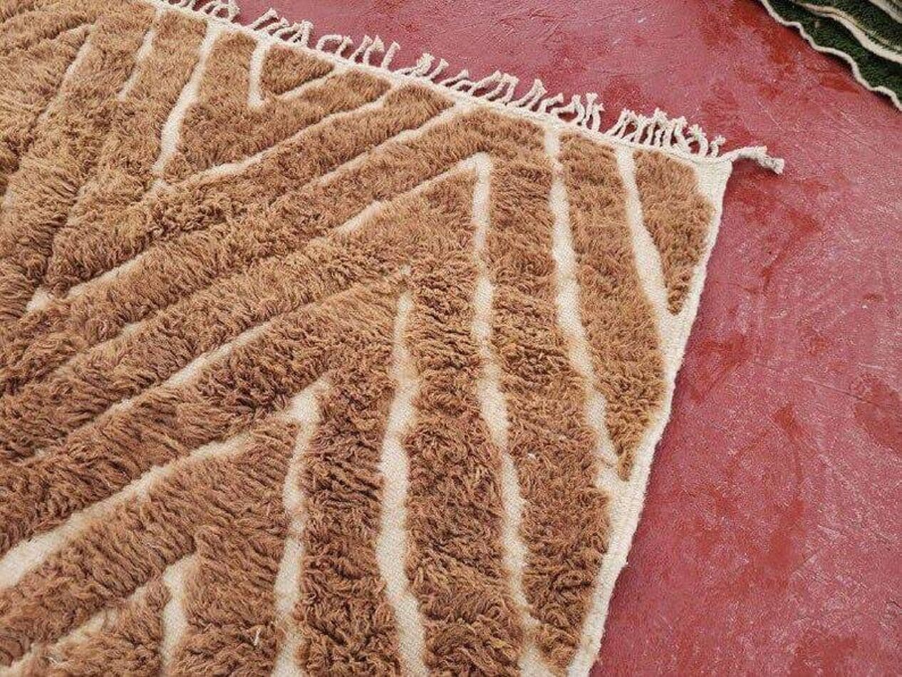 Ręcznie tkany dywan 150x250 cm, wełna, brązowy, Maroko - 206524