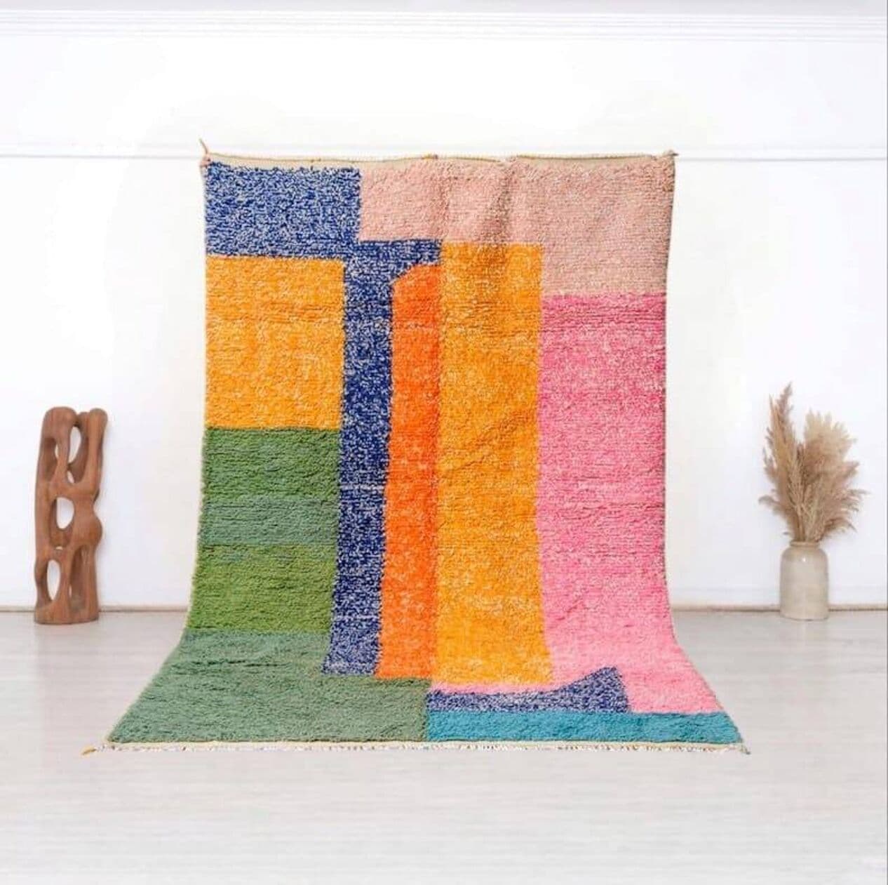 Ręcznie tkany dywan 150x250 cm, wełna, multikolor, Maroko - 206512