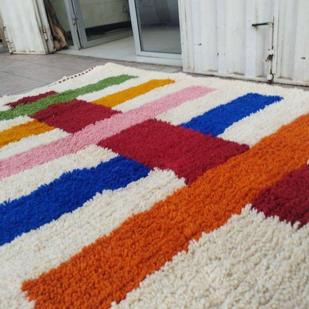 Hand-woven rug 150x250 cm, wool, multicolour, Morocco - 206476