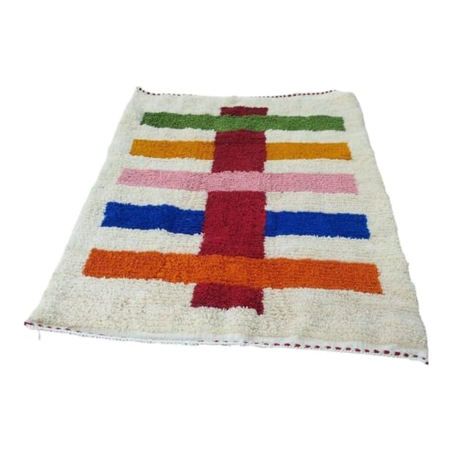 Hand-woven rug 150x250 cm, wool, multicolour, Morocco - DIMENSION