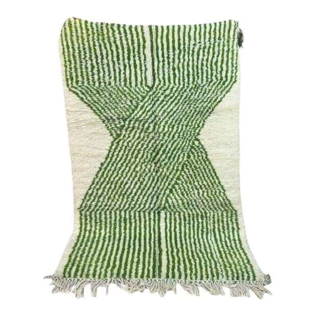 Hand-woven rug 200x300 cm, wool, green, Morocco - DIMENSION
