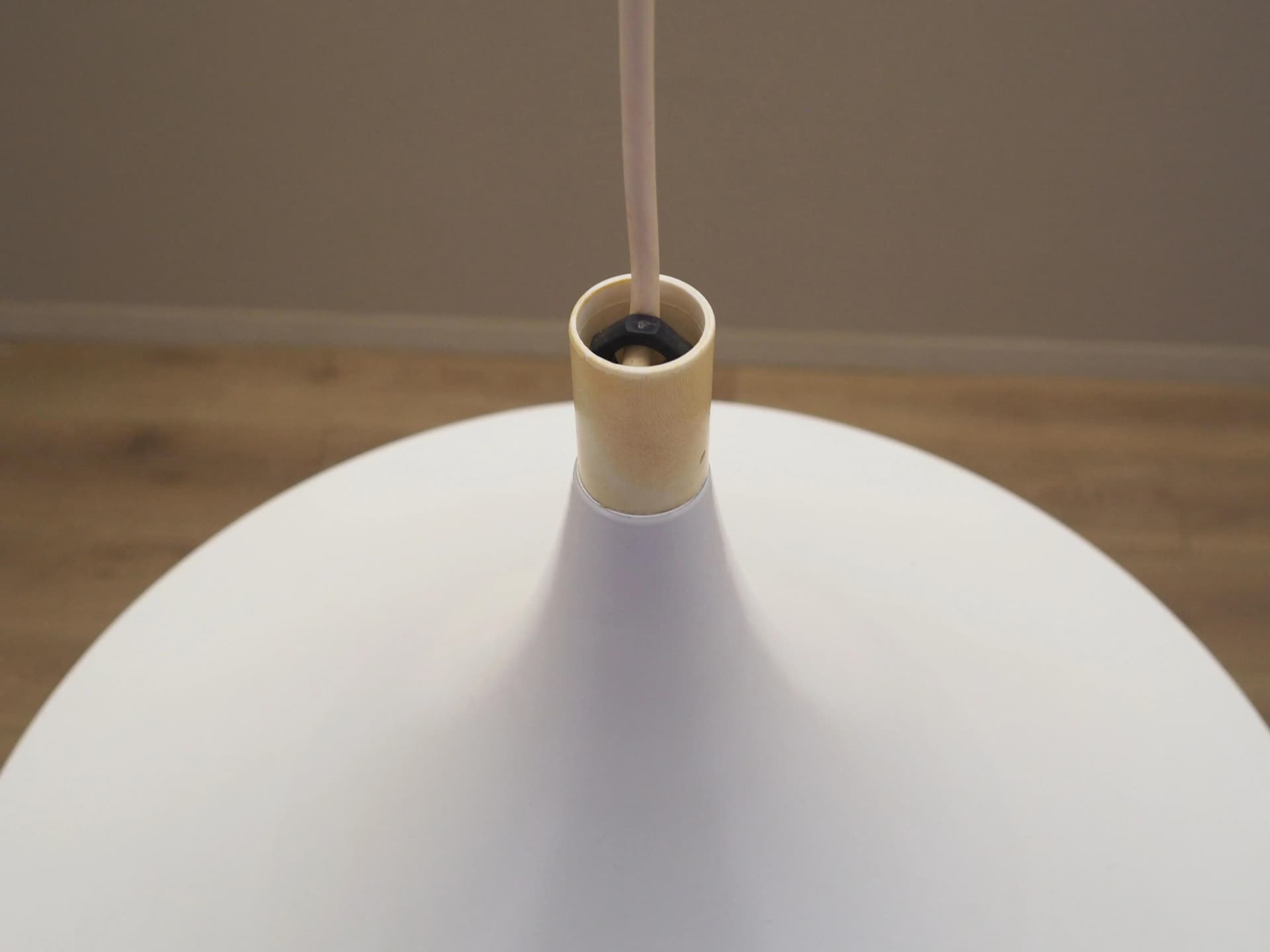 Pendant lamp, Danish design, white metal, Denmark, 1970s - 14993