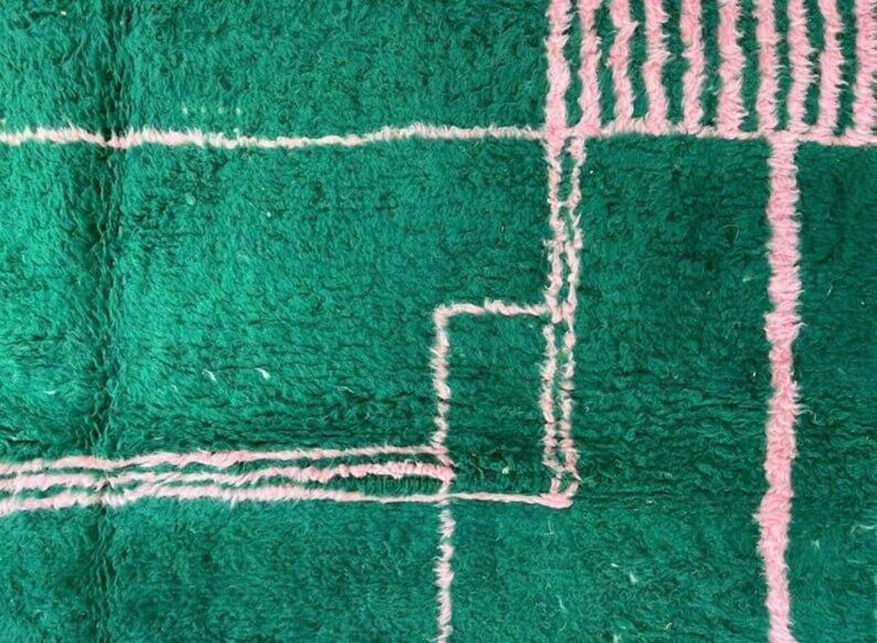 Ręcznie tkany dywan 200x300 cm, wełna, zielony, Maroko - 206424