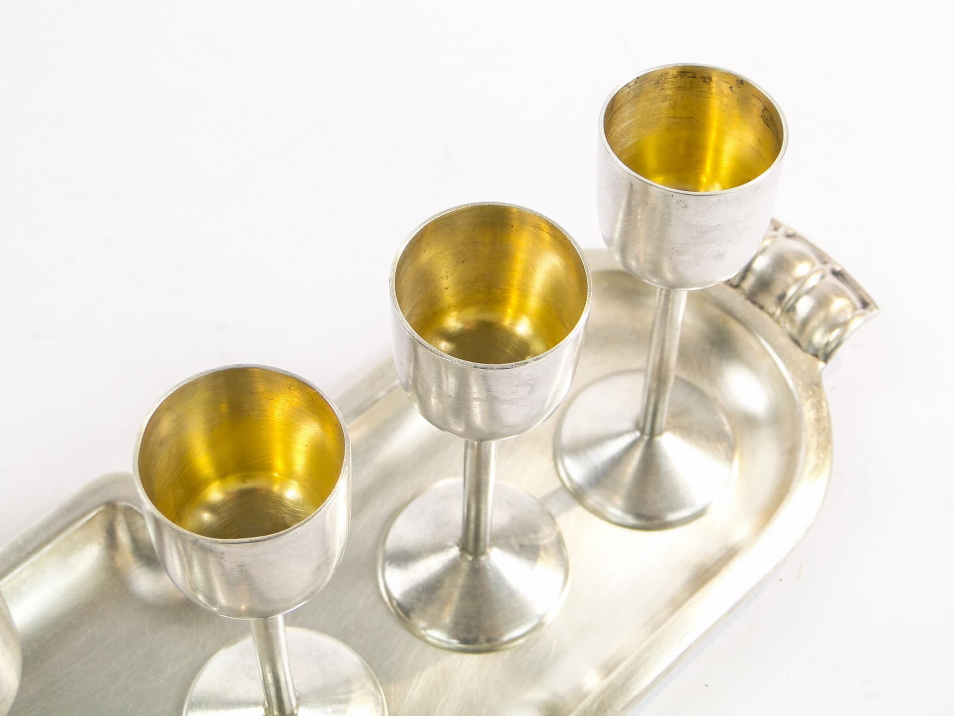 Goblet Set with Tray, Art Deco, silver, brass, Austria, 1920s - 206222
