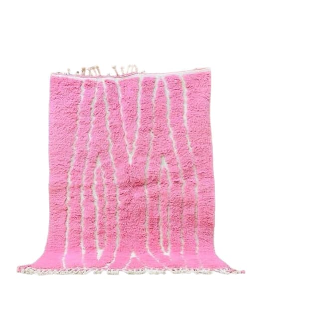 Ręcznie tkany dywan 200x300 cm, wełna, różowy, Maroko - WYMIARY