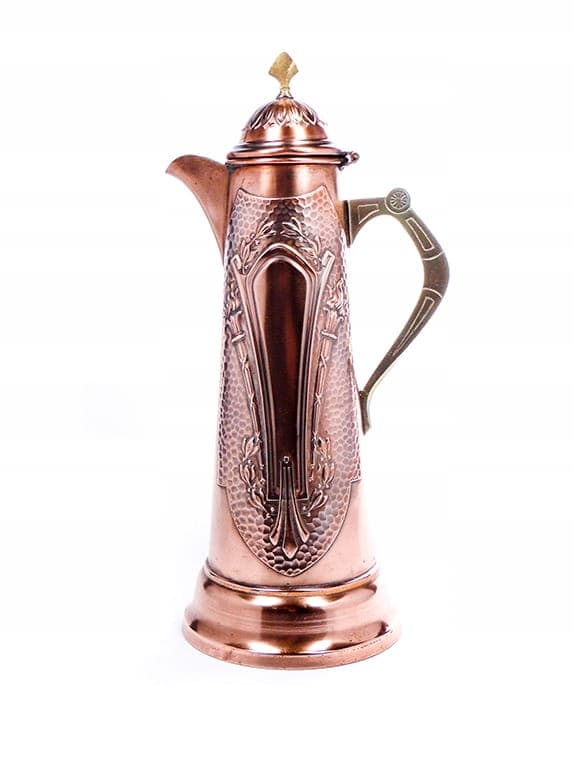 Dzban do wina Art Nouveau, miedź, mosiądz, Niemcy, początek XX w.