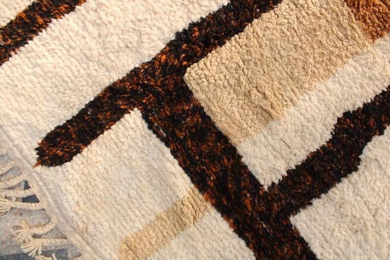 Handwoven rug 150x250 cm, wool, white, Morocco - 207321