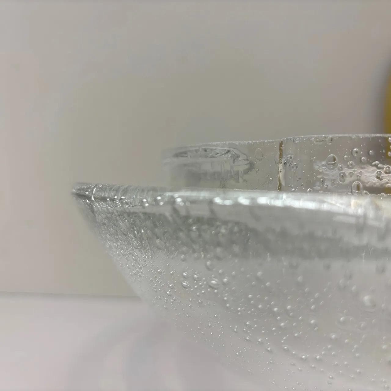 Ceiling Light, clear glass, golden brass, Germany, 1970s. - 15118