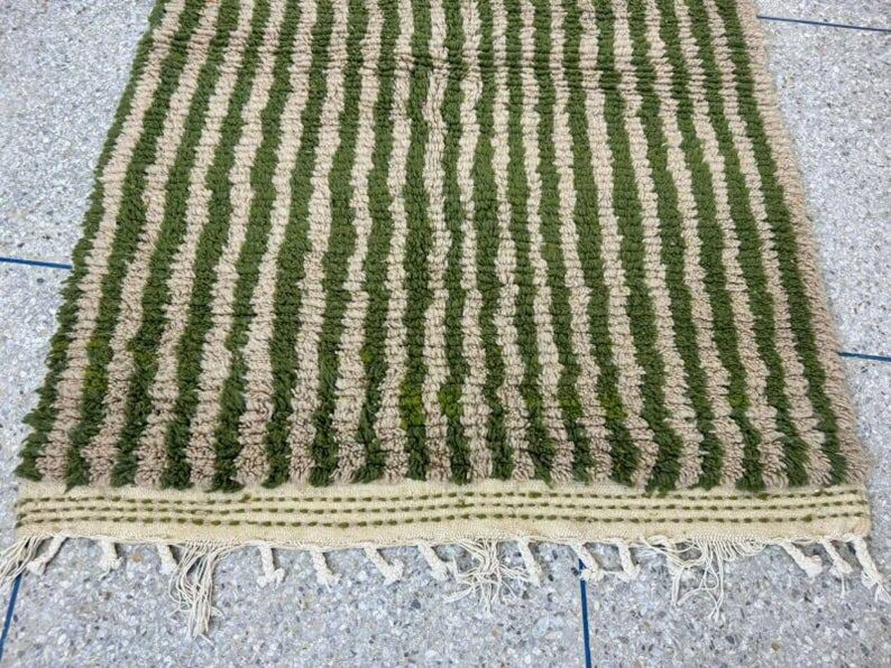 Handwoven rug 150x250 cm, wool, green, Morocco - 207247