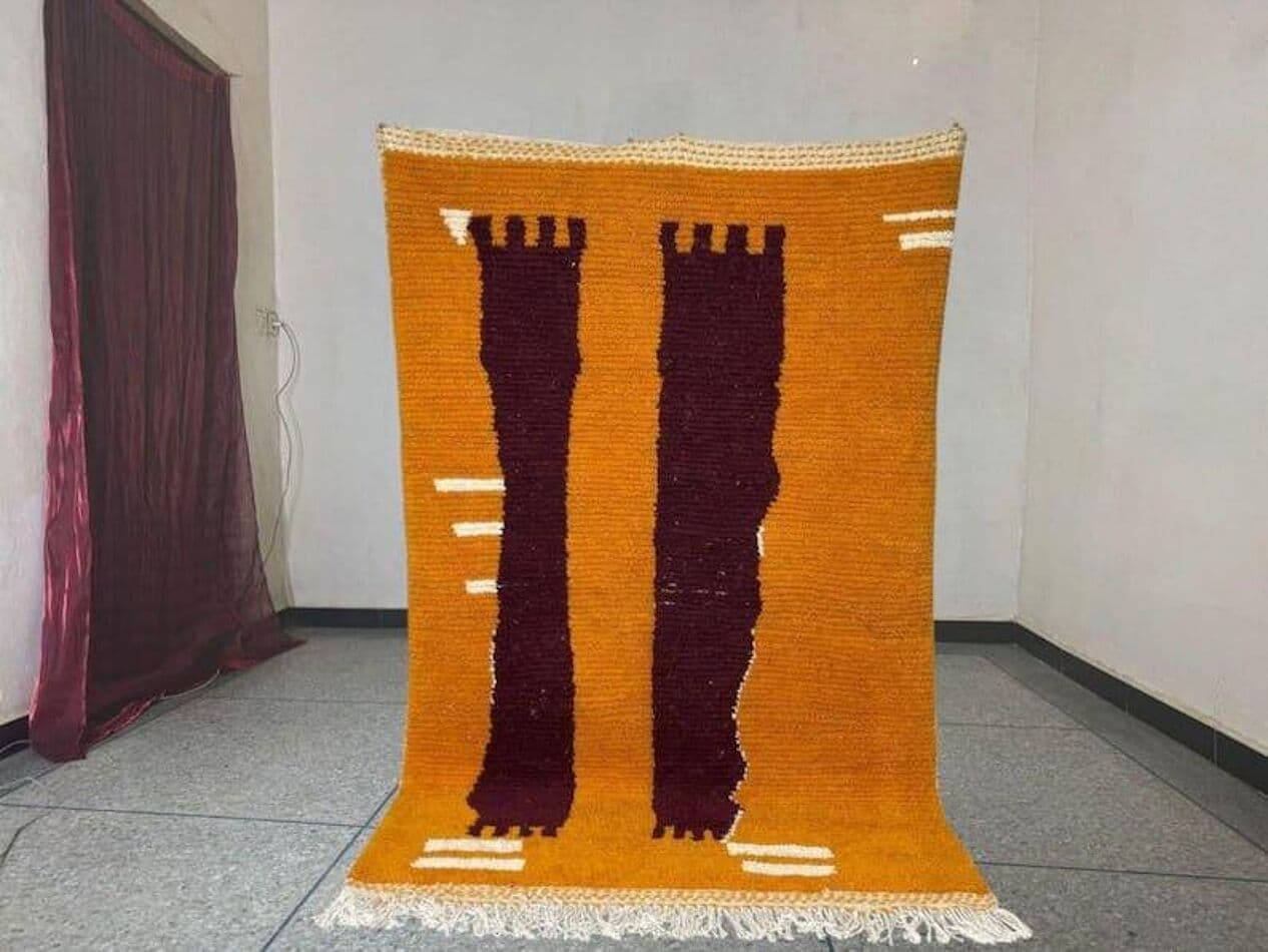 Ręcznie tkany dywan 150x250 cm, wełna, wielokolorowy, Maroko - 207235