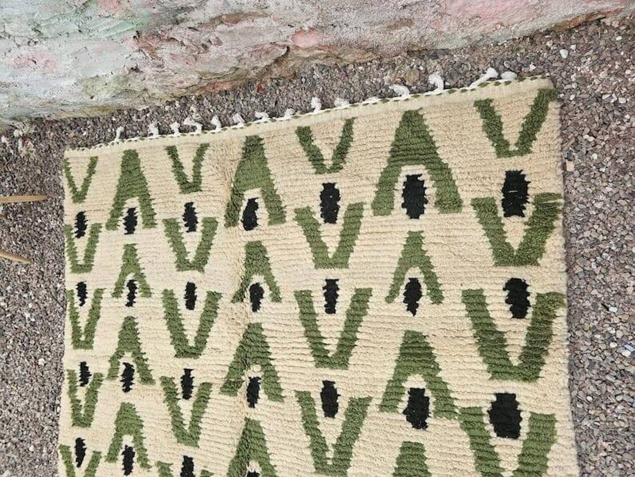 Ręcznie tkany dywan 200x300 cm, wełna, beżowy, Maroko - 208271