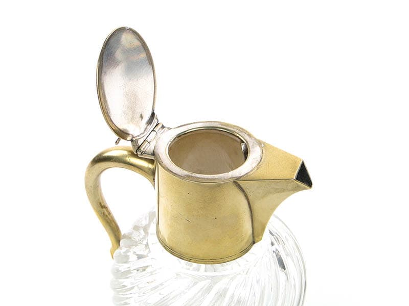 Decanter, transparent crystal glass, brass, Hallberg, Sweden, 19th c. - 207362