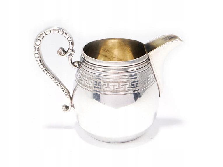 Mlecznik giloszowany, srebrny, mosiądz platerowany srebrem, Henniger, Polska, XIX w.