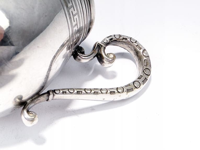 Mlecznik giloszowany, srebrny, mosiądz platerowany srebrem, Henniger, Polska, XIX w. - 207377