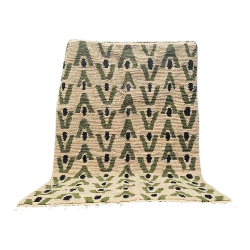 Ręcznie tkany dywan 150x250 cm, wełna, zielony, Maroko