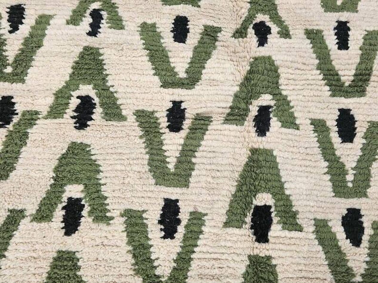 Ręcznie tkany dywan 150x250 cm, wełna, zielony, Maroko - 208162