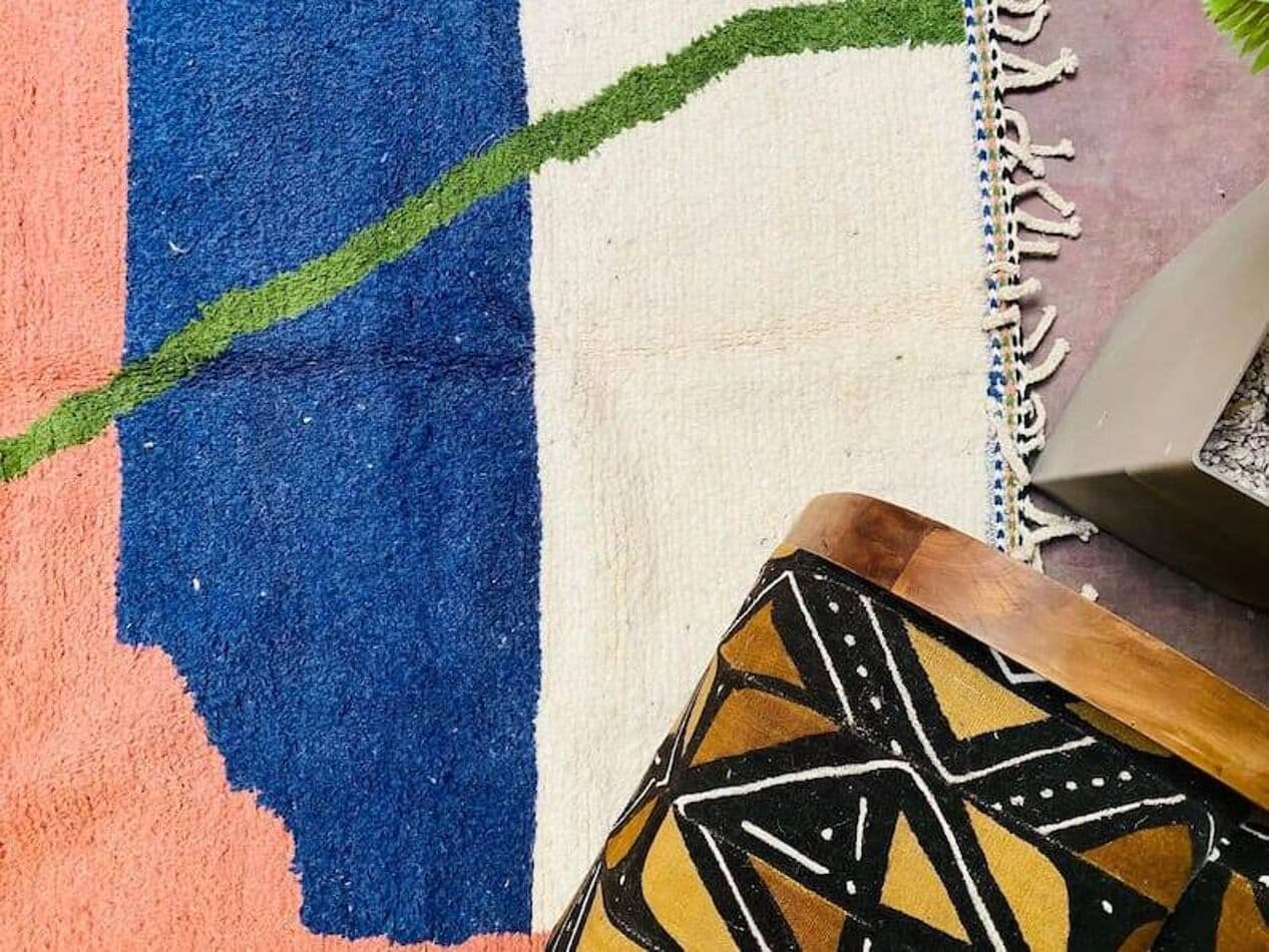 Ręcznie tkany dywan 200x300 cm, wełna, multikolor, Maroko - 208147