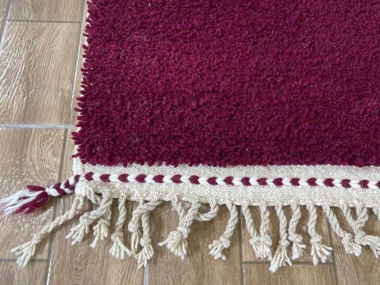 Ręcznie tkany dywan 150x250 cm, wełna, bordowy, Maroko - 208143