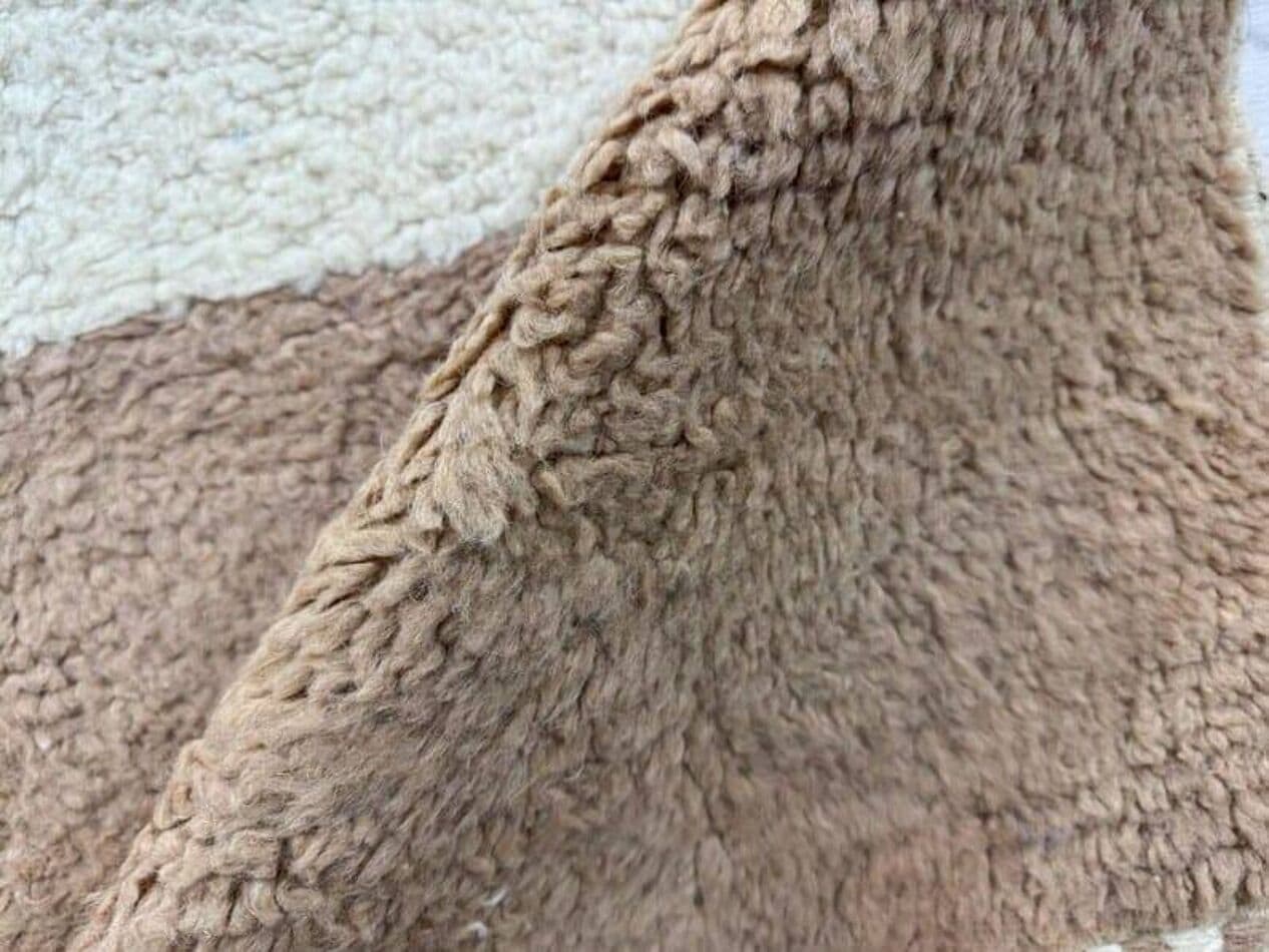 Handwoven rug 150x250 cm, wool, beige, green, Morocco - 208095