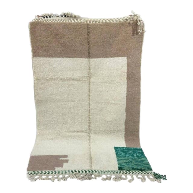 Handwoven rug 150x250 cm, wool, beige, green, Morocco - DIMENSION