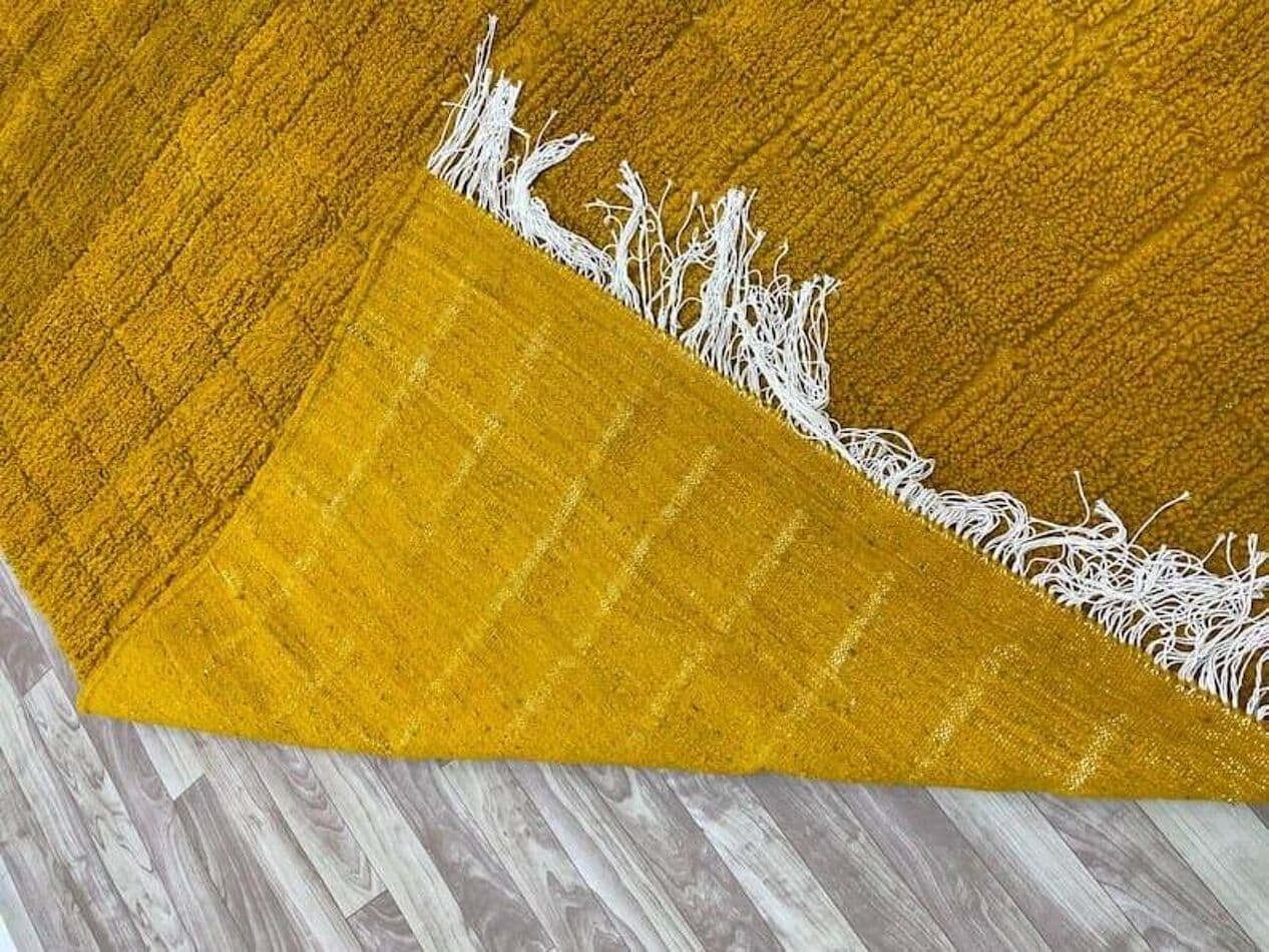 Handwoven rug 150x250 cm, wool, yellow, Morocco - 207963