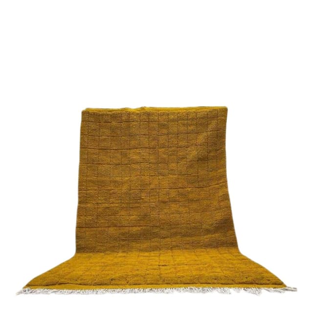 Handwoven rug 150x250 cm, wool, yellow, Morocco - DIMENSION