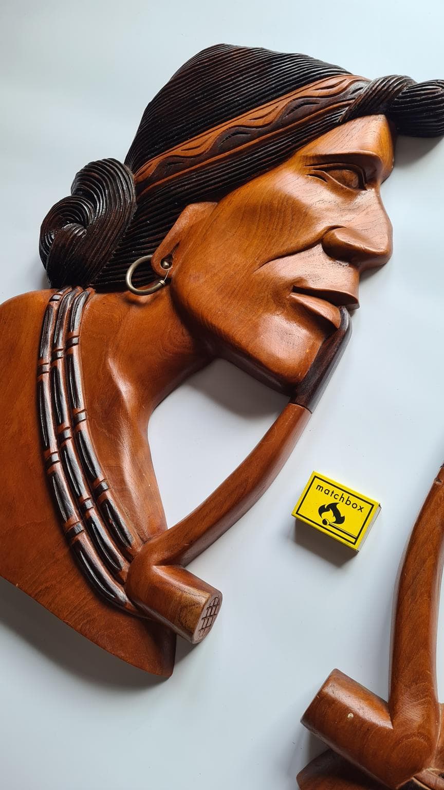 Duże rzeźby ścienne z lat 70. XX wieku, zestaw 2 sztuk., zestaw 2 sztuk - 207480