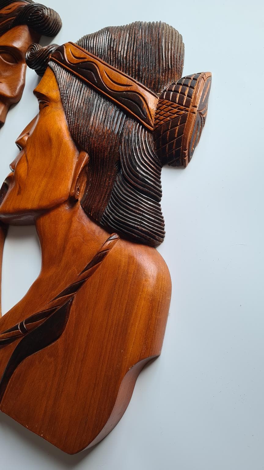 Duże rzeźby ścienne z lat 70. XX wieku, zestaw 2 sztuk., zestaw 2 sztuk - 207483