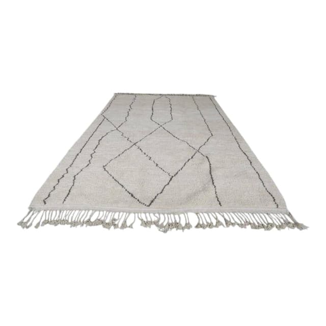 Handwoven rug 150x250 cm, wool, white, Morocco - DIMENSION