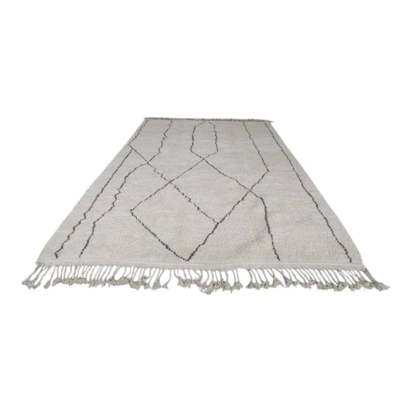 Ręcznie tkany dywan 150x250 cm, wełna, biały, Maroko