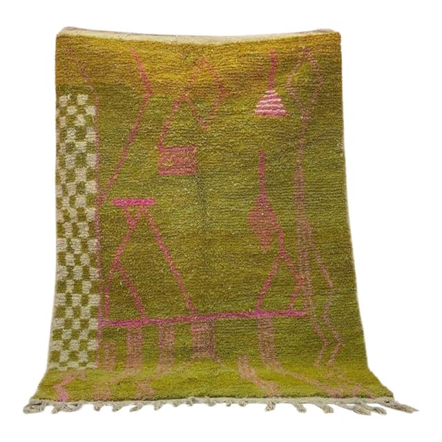 Handwoven rug 140x260 cm, wool, golden, Morocco - DIMENSION