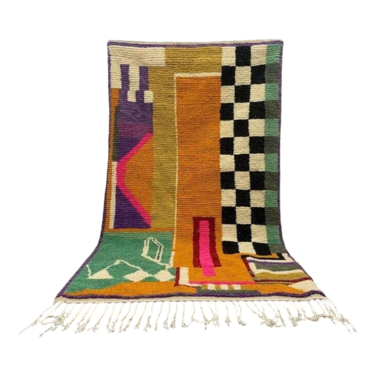 Handwoven rug 200x300 cm, wool, multicolour, Morocco