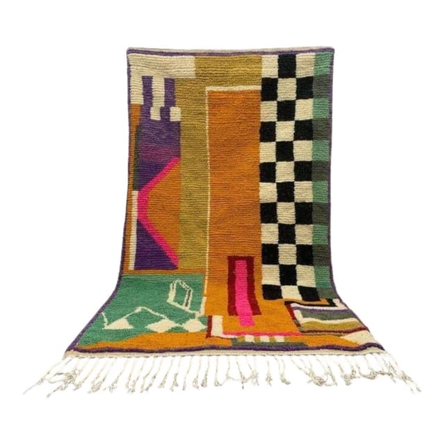 Handwoven rug 200x300 cm, wool, multicolour, Morocco - DIMENSION