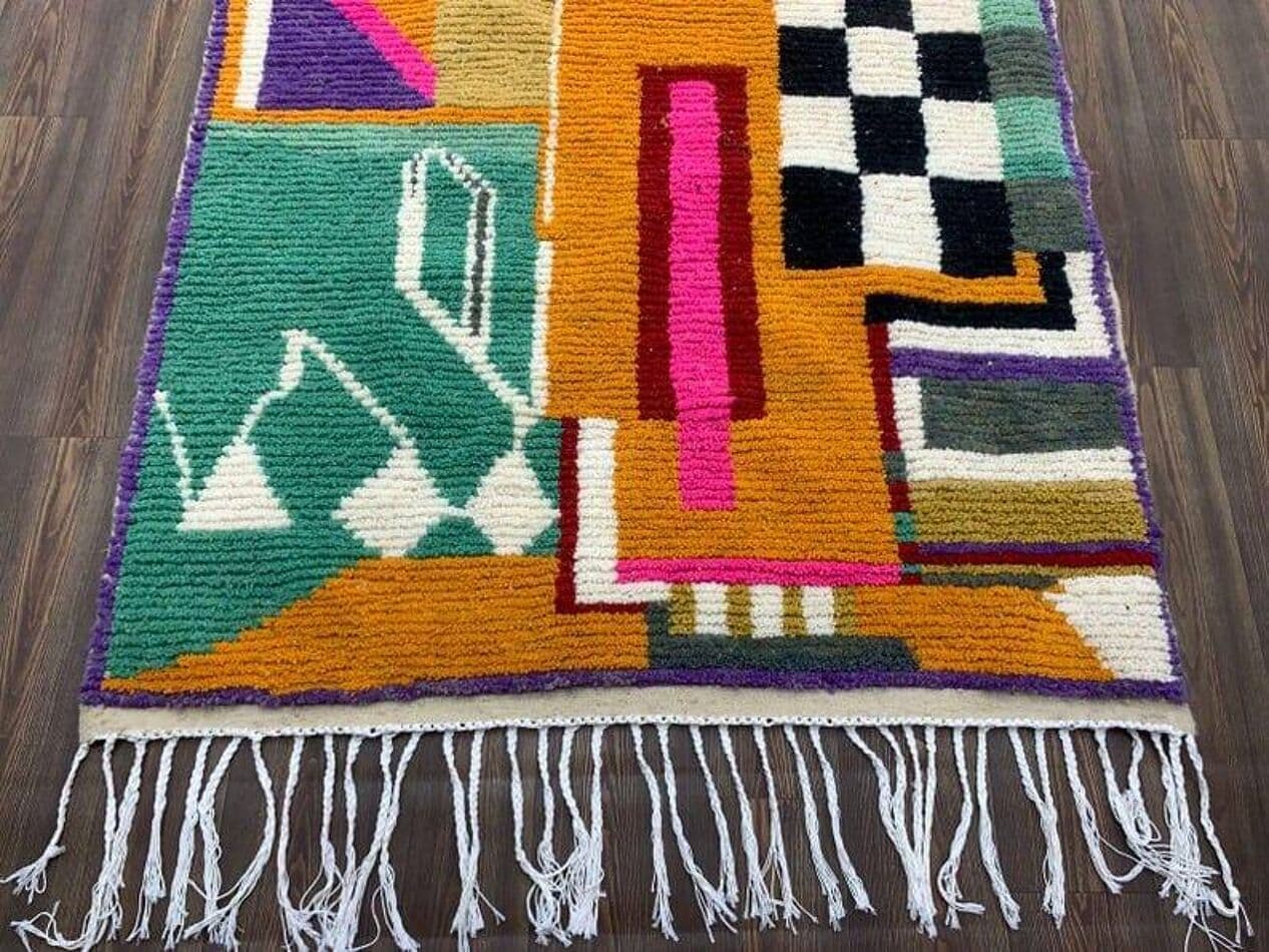 Ręcznie tkany dywan 150x250 cm, wełna, multikolor, Maroko - 207852