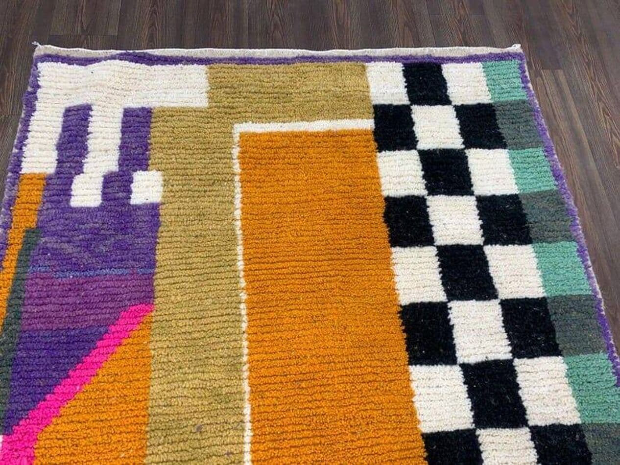 Ręcznie tkany dywan 150x250 cm, wełna, multikolor, Maroko - 207851