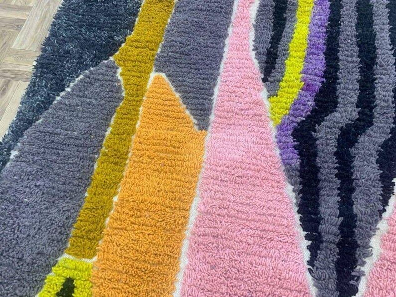 Handwoven rug 140x260 cm, wool, multicolour, Morocco - 207848
