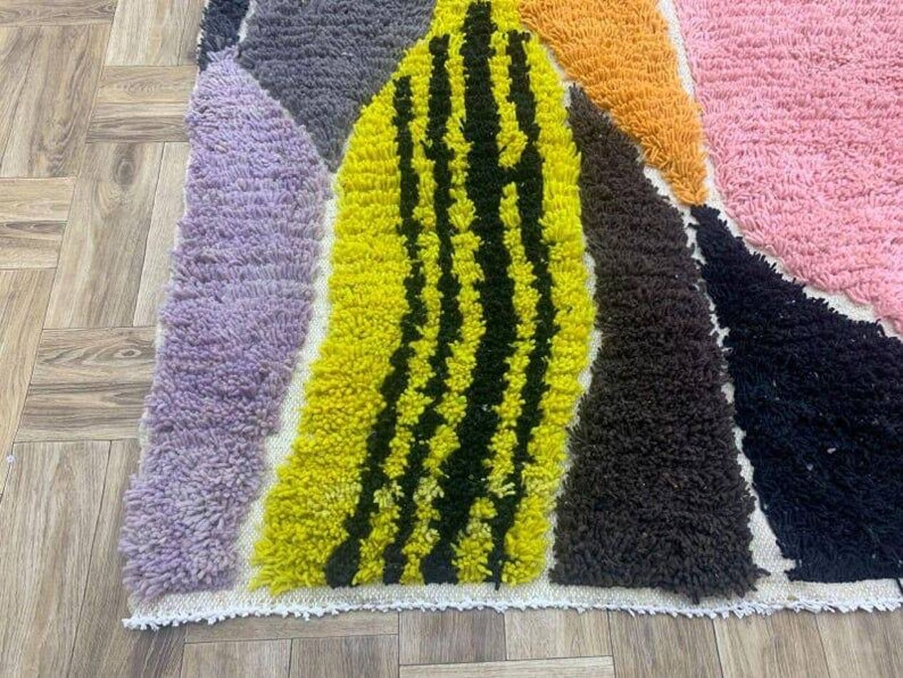 Handwoven rug 140x260 cm, wool, multicolour, Morocco - 207845
