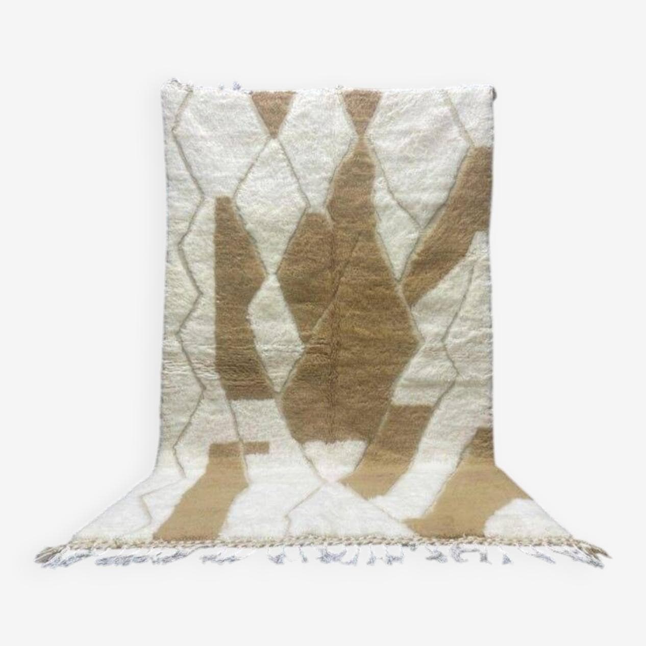 Ręcznie tkany dywan 140x260 cm, wełna, beżowy, Maroko - 207821