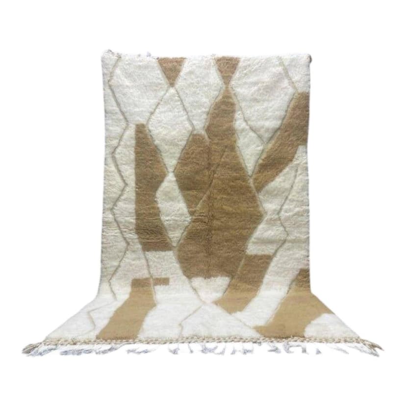 Ręcznie tkany dywan 140x260 cm, wełna, beżowy, Maroko