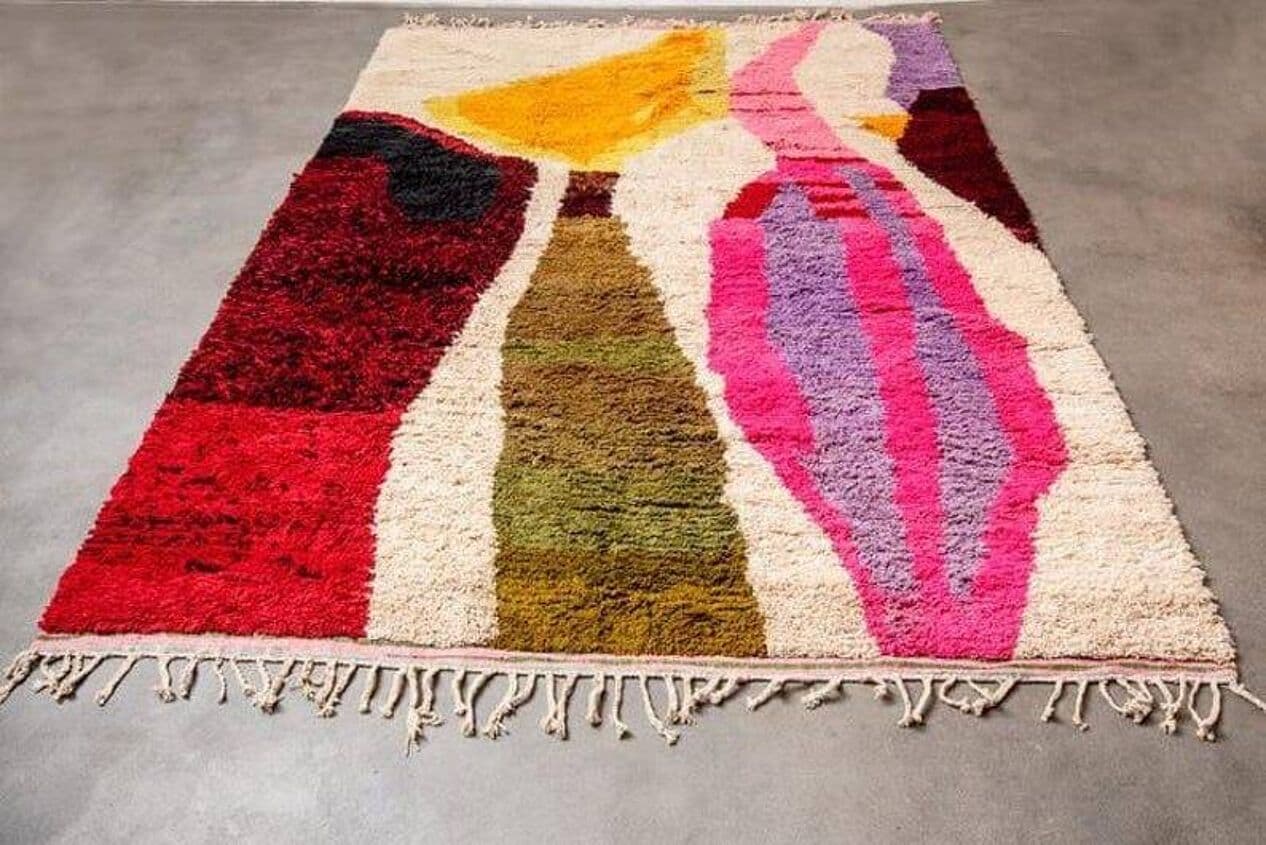 Ręcznie tkany dywan 200x300 cm, wełna, multikolor, Maroko - 207792