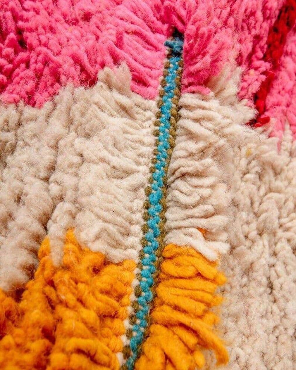 Handwoven rug 140x260 cm, wool, multicolor, Morocco - 207783